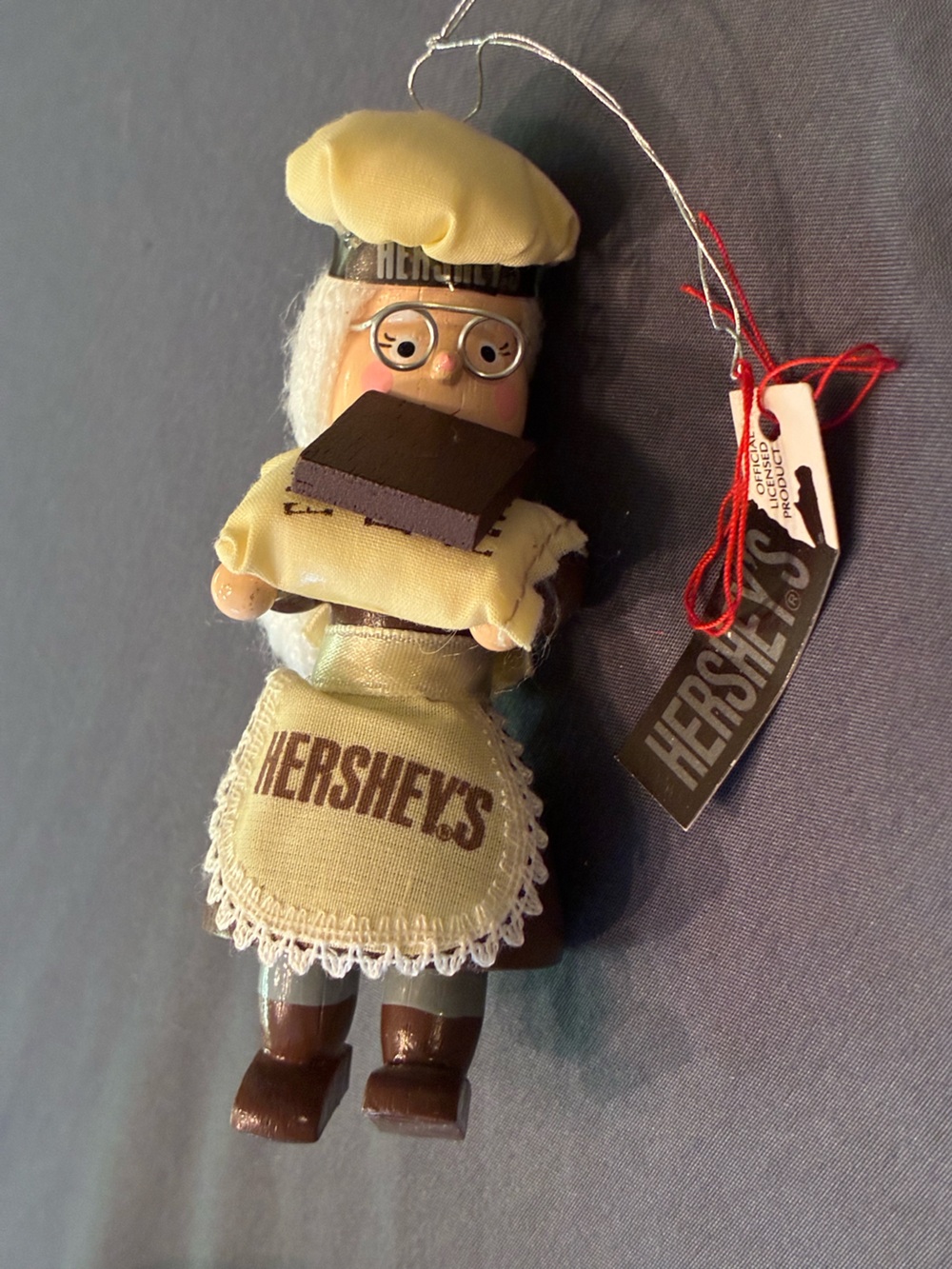 Vintage Collectable Hersheys Decorative Chocolate Doll Holiday Ornament Wood